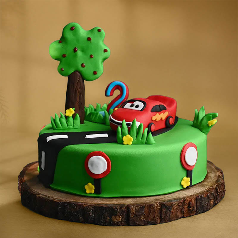 Lightening McQueen Theme Cake
