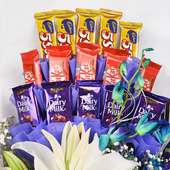Lily Orchid Choc Bouquet - Buy Combo Gift Online