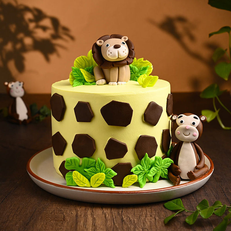 Lion And Monkey Delight Cake