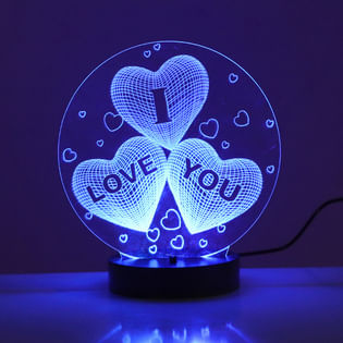 Multicolor I Love You Led Lamp