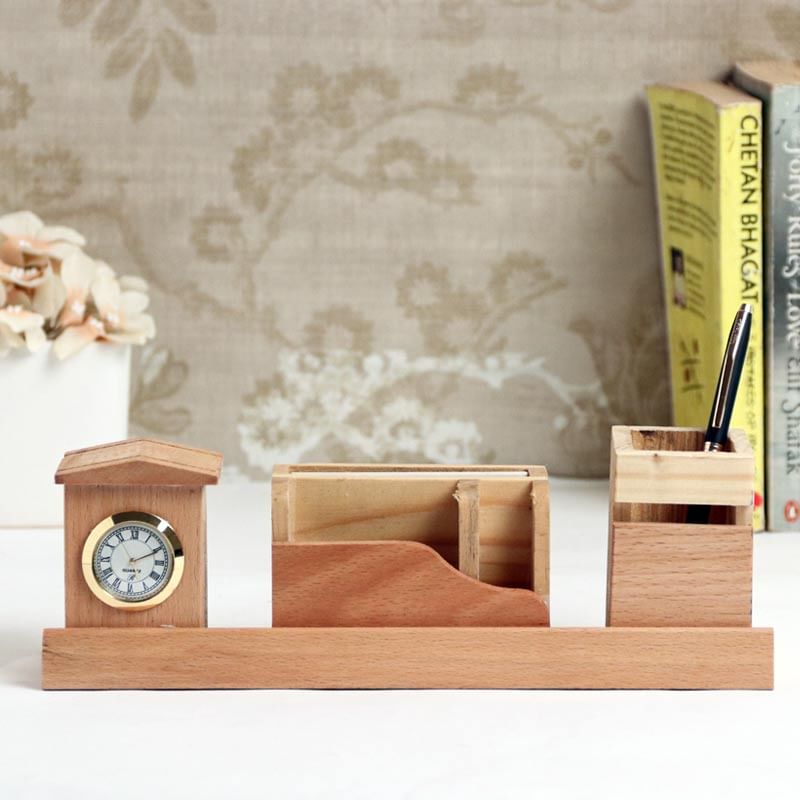 wooden cottage desk organiser gift delivery