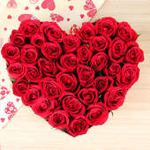 Heart shaped 35 roses bouquet - Second gift of Loads of Hearts