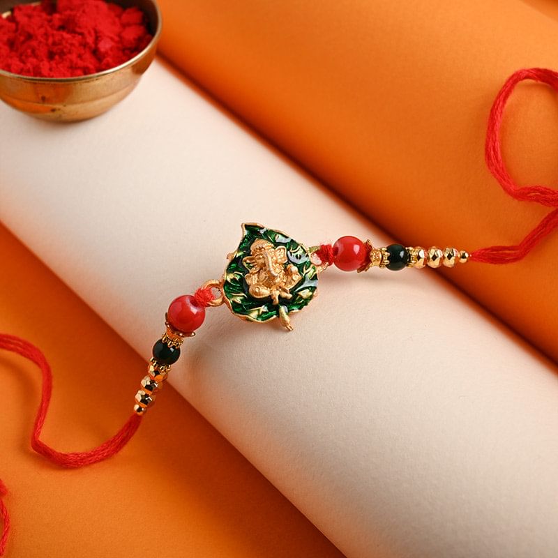 Send Lord Ganesha Beads Rakhi Online in India - Divine Rakhi