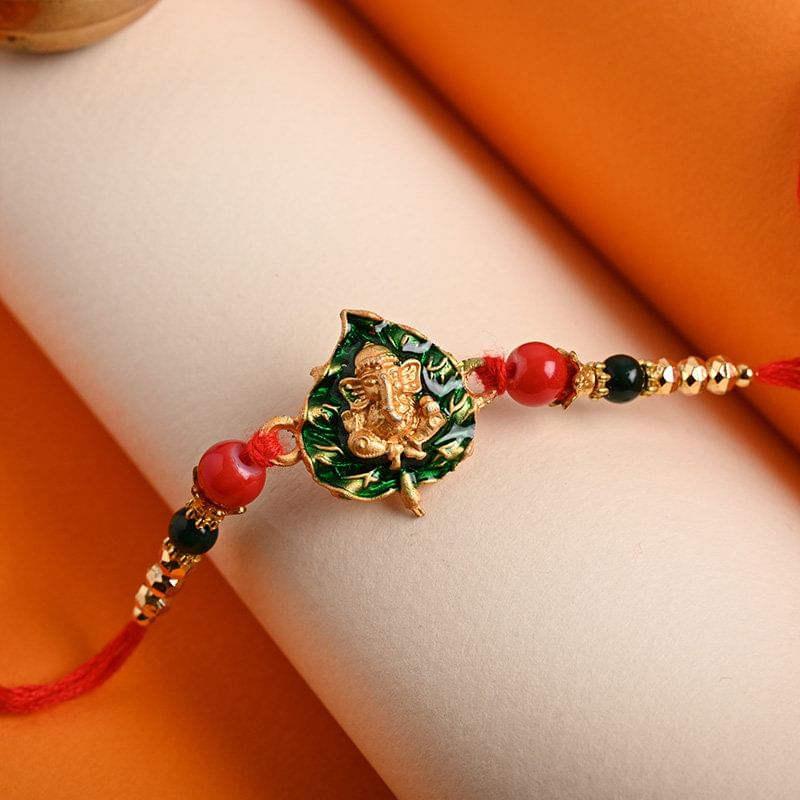 Online Lord Ganesha Beads Rakhi Delivery in India - Divine Rakhi