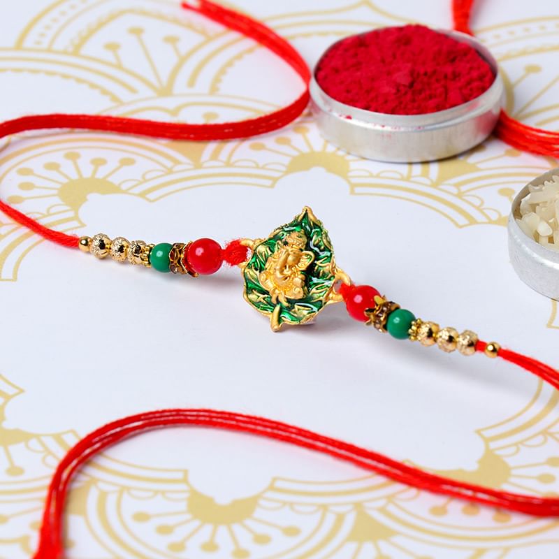 Send Lord Ganesha Beads Rakhi Online in India - Divine Rakhi