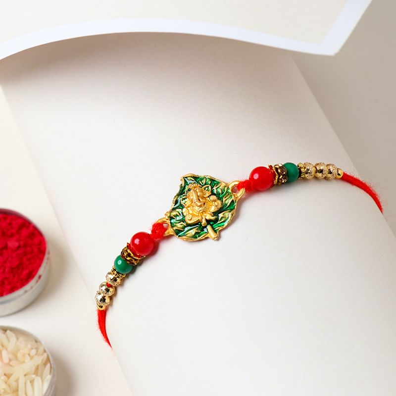 Online Lord Ganesha Beads Rakhi Delivery in India - Divine Rakhi