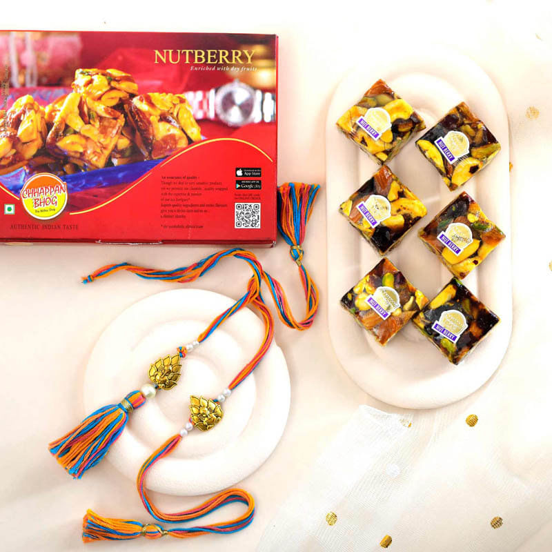 Lord Ganesha Bhaiya Bhabhi Rakhis With Sweets