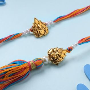 Lord Ganesha Charm Bhaiya Bhabhi Rakhis