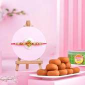 Lord Ganesha Rakhi N Kesar Peda Combo