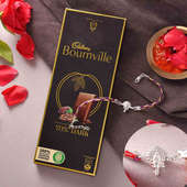 Lord Ganesha Silver Rakhi With Bournville Chocolate