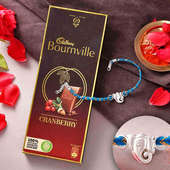 Lord Ganesha Silver Rakhi With Chocolate