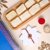 Lord Krishna Designer Rakhi With Kesar Petha