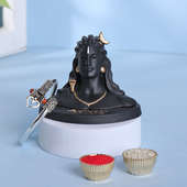 Lord Shiva Kada Rakhi with Adiyogi Combo