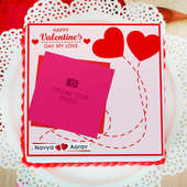 personalised valentine photo cake - Top View