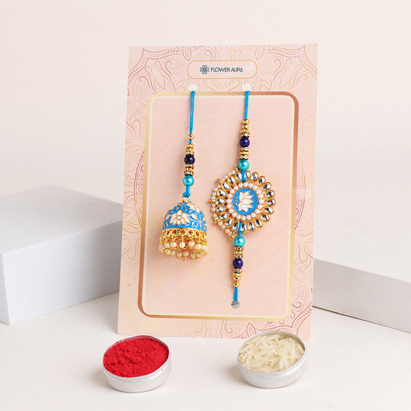 Send Lotus Couple Rakhi With Lindt N Almonds to Canada Online
