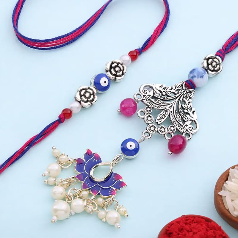 Designer Bhaiya Bhabhi Rakhi Set