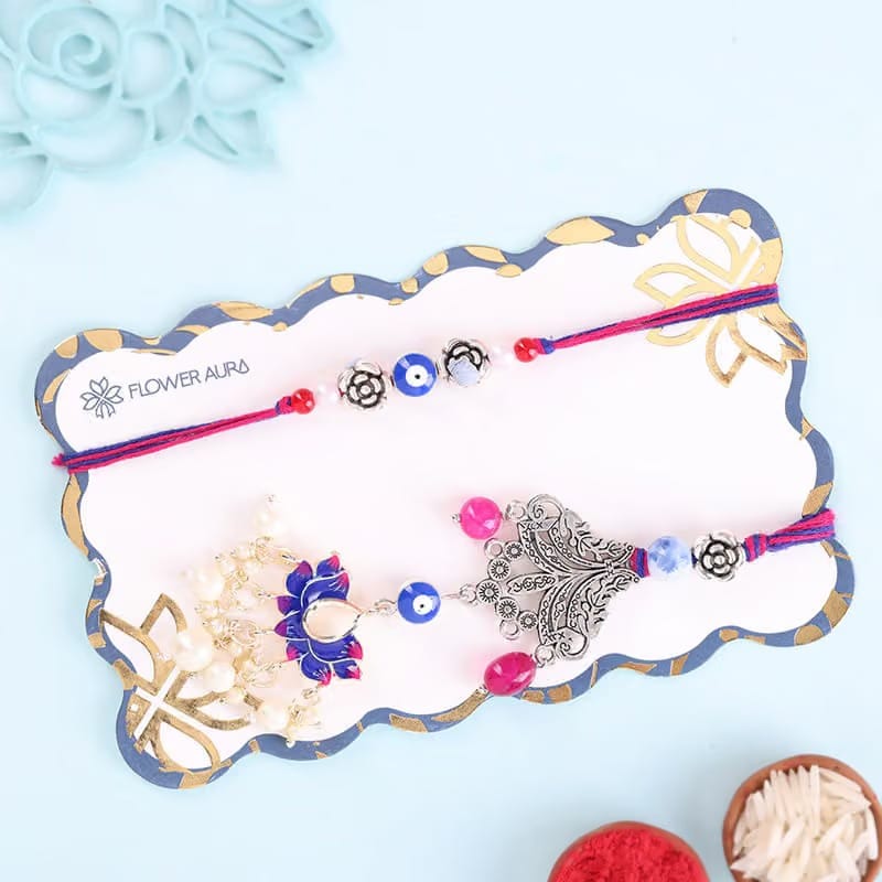 Designer Bhaiya Bhabhi Rakhi Set