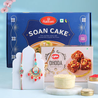 Lotus N Pearls Bhaiya Bhabhi Rakhis With Sweets