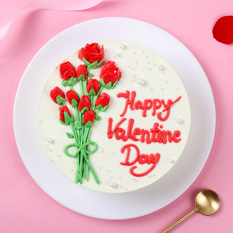 Love Blooms Valentines Day Cake