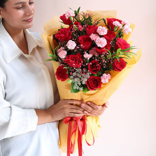 Love Blooms Wrapped In Golden Glow