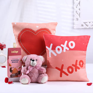 Love Cushions With Teddy N Almond Rocks