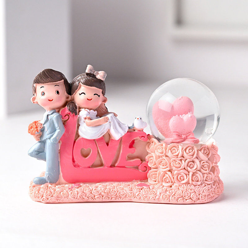 Love Cute Couple N Snowglobe Showpiece