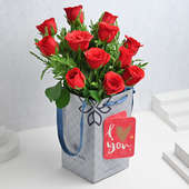 Love Expression In Floral Poetry: Bunch of 12 Red Roses