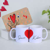 Love Greeting Card With Name Mugs Set