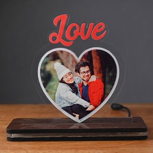 Personalised Love Heart Led Photo Frame