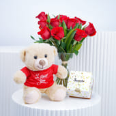 Love In Bloom With Teddy N Chocolate