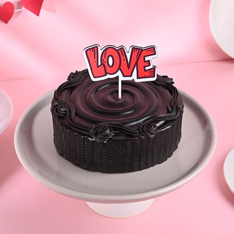 Love Chocolate Cake For Valentine Express Delivery