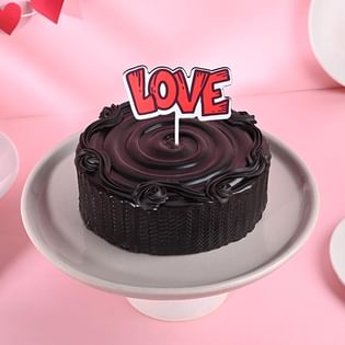 Love Chocolate Cake For Valentine Express Delivery