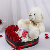 Love Is In The Air Mug With Roses N Teddy