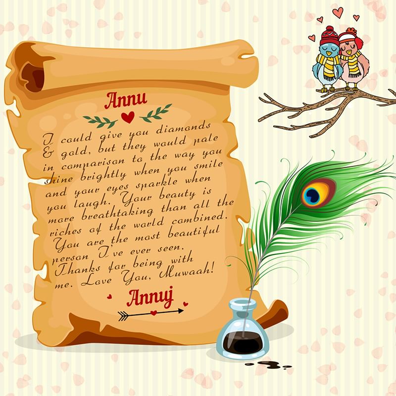 Personalised Digital Love Scroll