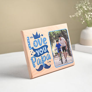 Love Papa Personalised Wooden Plank - Side View