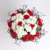 Love Peace Arrangement - Red Carnations and White Daisy(Top)