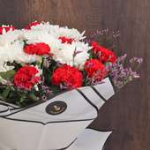 Love Peace Arrangement - Red Carnations and White Daisy(Top)