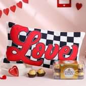 Love Pillow N Chocolates Duo