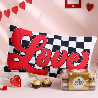 Love Pillow N Chocolates Duo