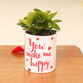 Peperomia Plant With Personalised Vase Online 