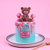 Love Ribbon Teddy Day Cake