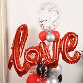 Zoom View of Love Romantic Balloon Arrangement 