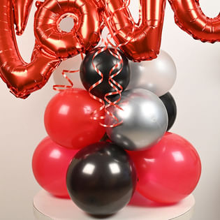 Bottom View of Love Romantic Balloon Bouquet