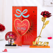 Love Rose With Showpiece N Greeting Card