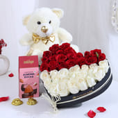 Love Roses Duo With Teddy N Chocolate