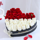 Two Roses Sharing One Heart