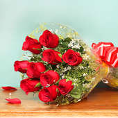 Bunch of Red Roses for Valentines Day 