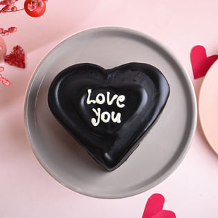 Top View Love You Chocolate Truffle Cake