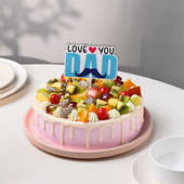 Love You Dad Baby Pink Fruit Cake