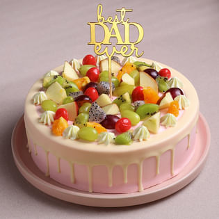 Love You Dad Baby Pink Fruit Cake